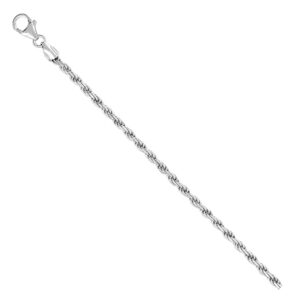 sterling silver 2.8mm diamond cut rope chain C10021S